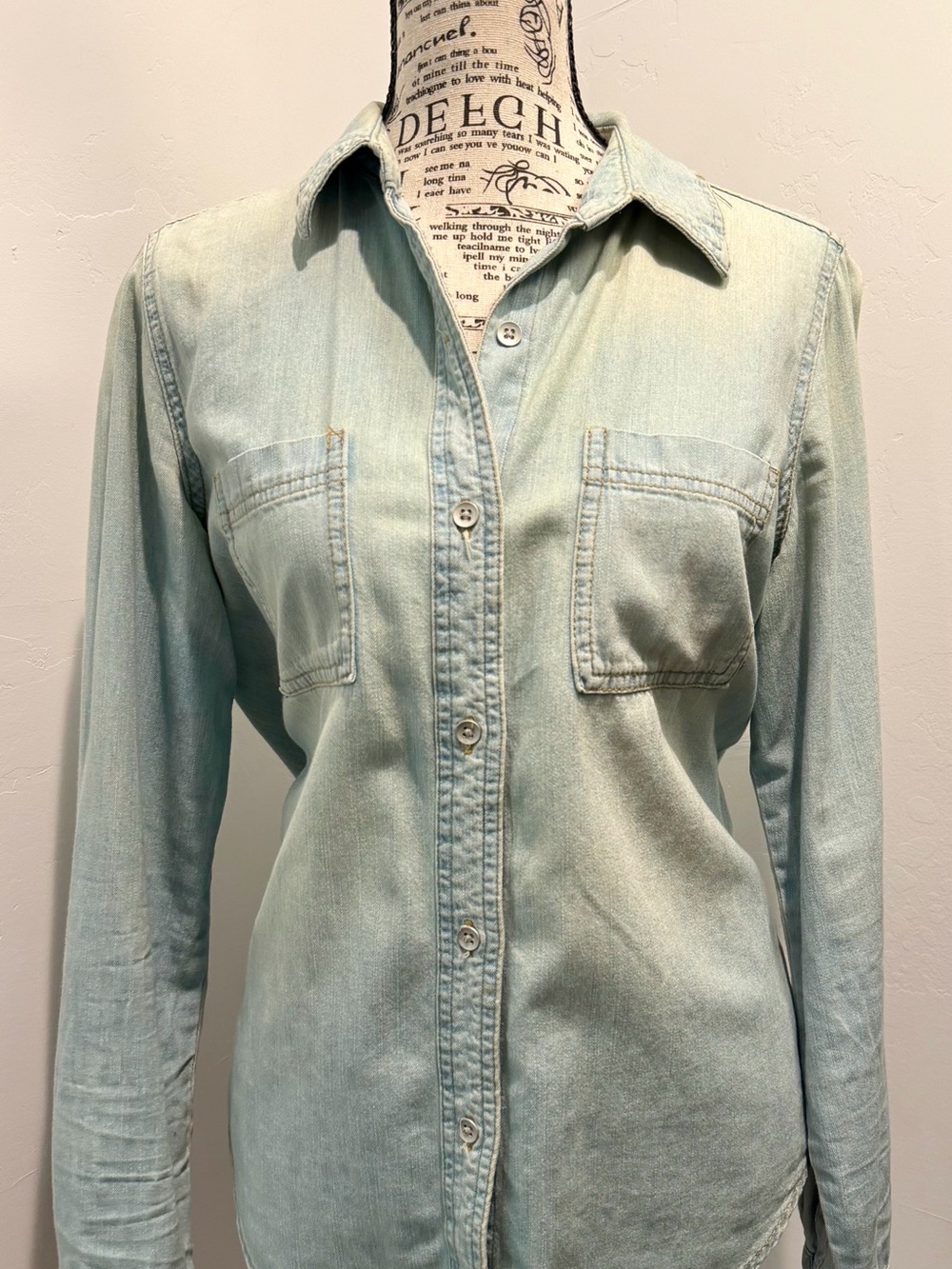 Universal Thread Light Wash Denim Button-Down Shirt